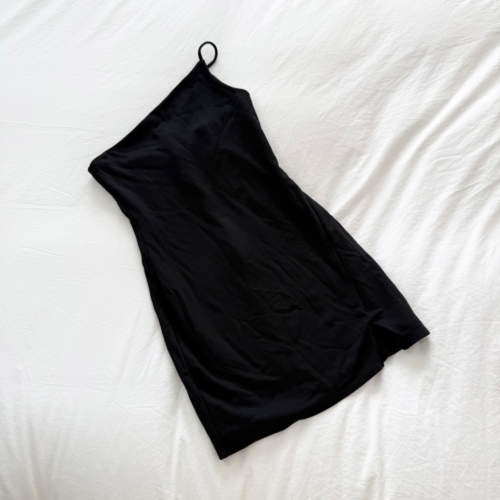 Lovers + Friends Black One Shoulder Mini Dress Asymmetric Cocktail Party S